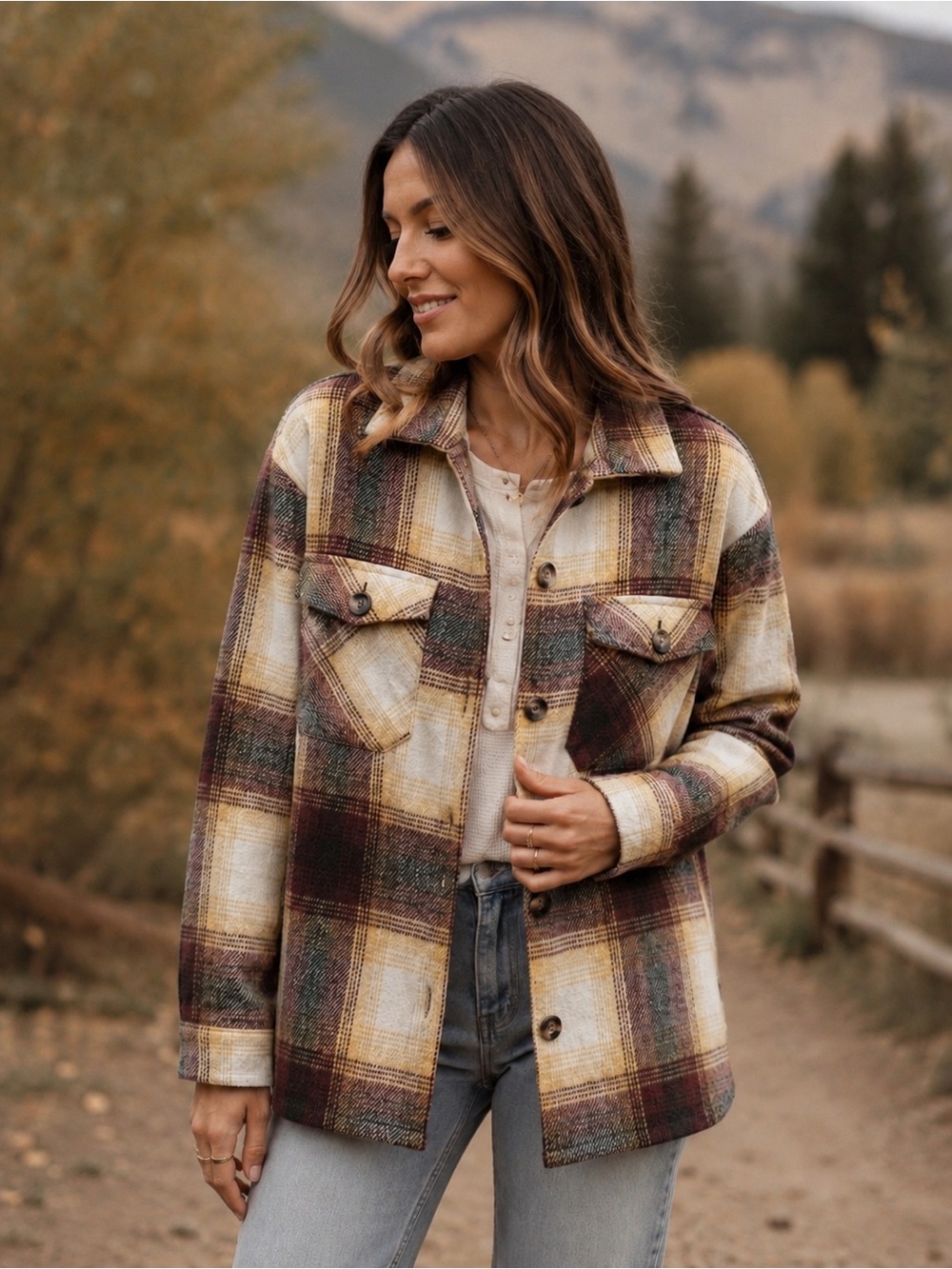 Plaid Flannel Shirt Jacket Size S